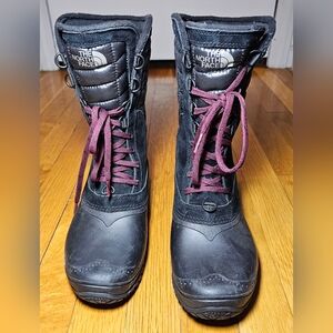 The North Face Womens Thermoball Utility Tall Winter Boots SZ 7  Black NF0A2T5D